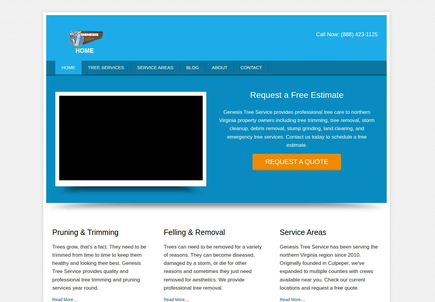 Screenshot of genesistreeservice.org