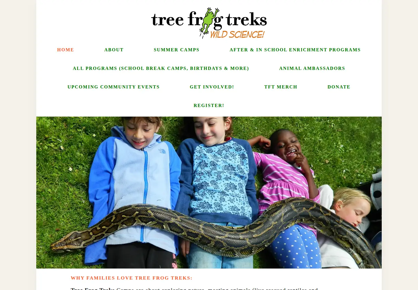 Screenshot of treefrogtreks.com