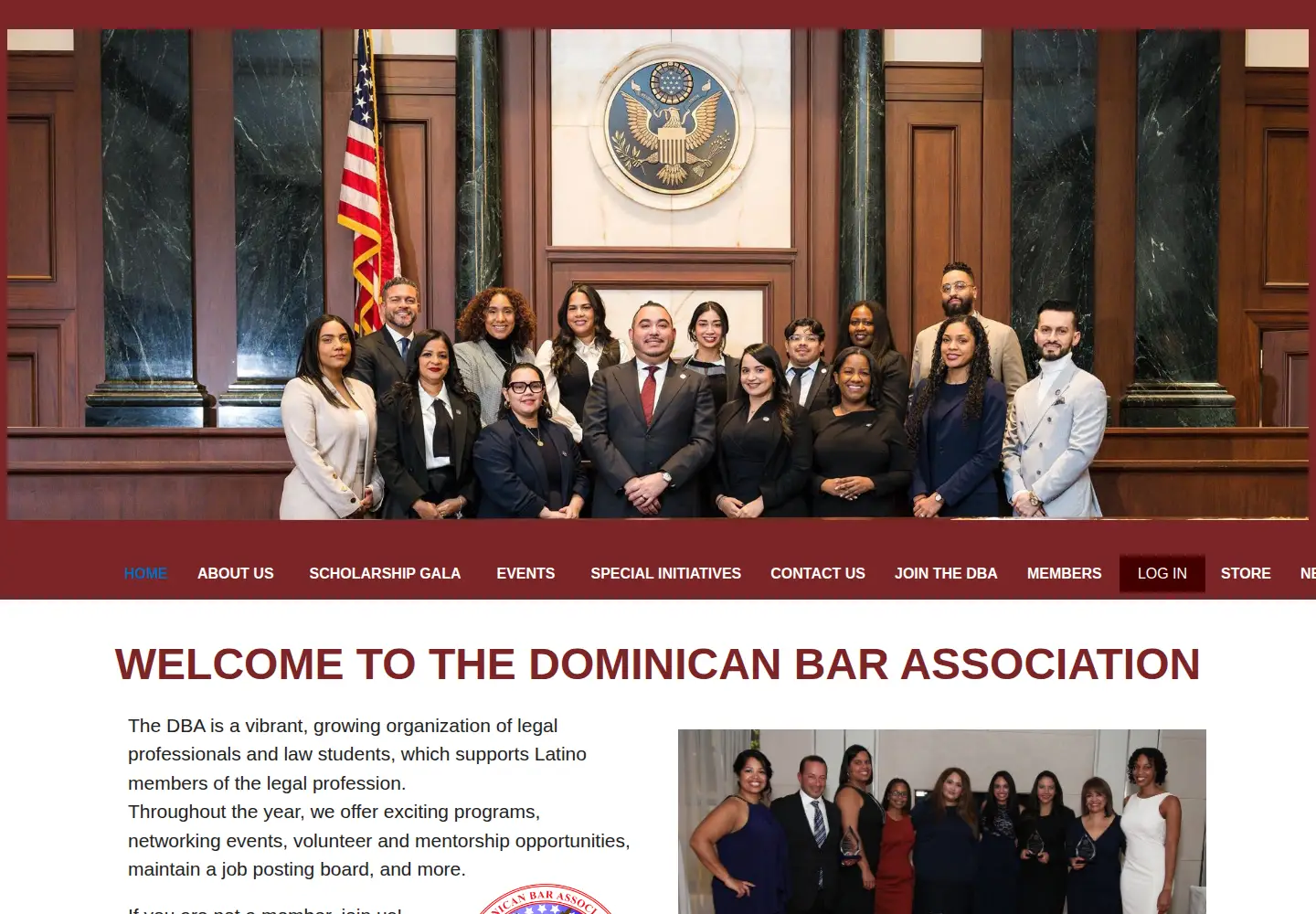 Captured homepage of dominicanbarassociation.org in the current scan