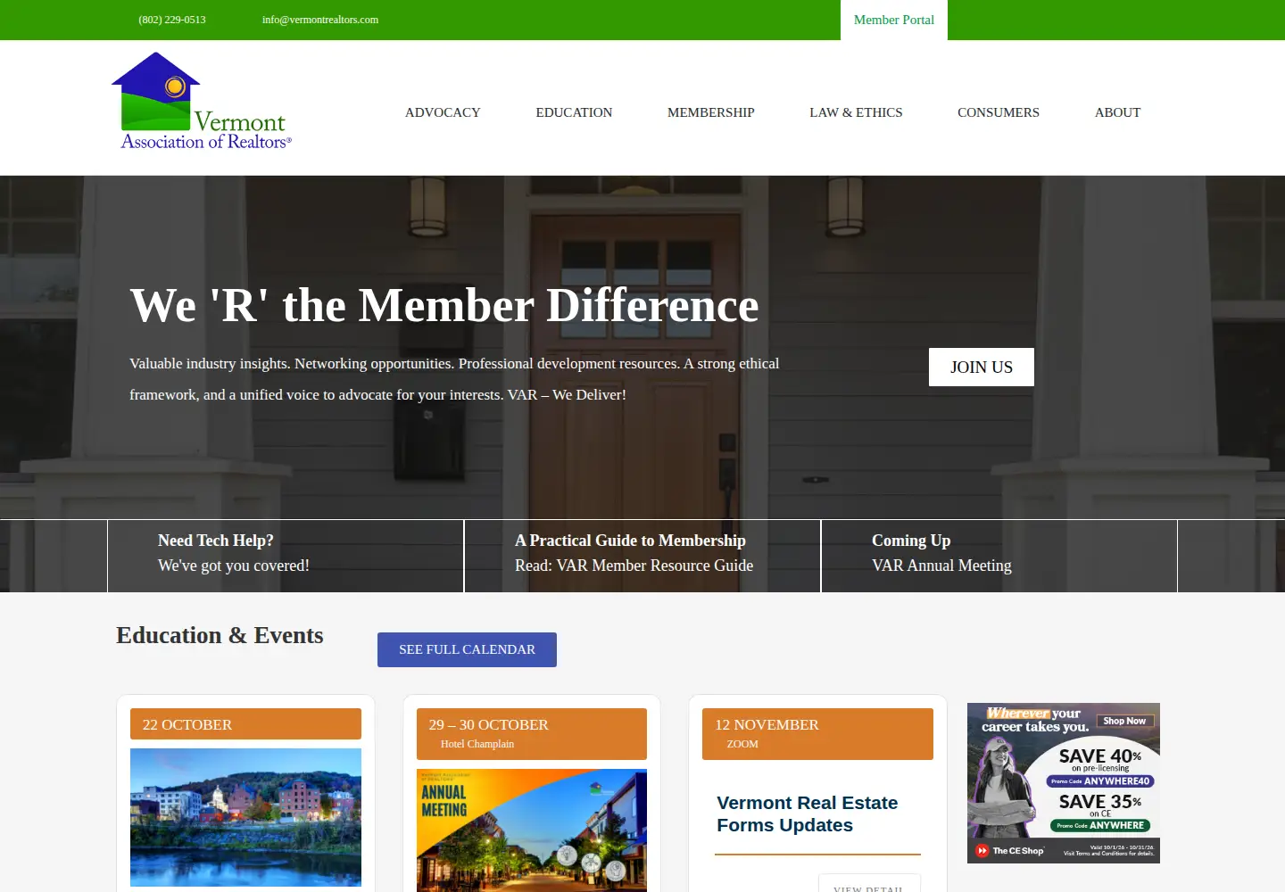 Screenshot of vermontrealtors.com