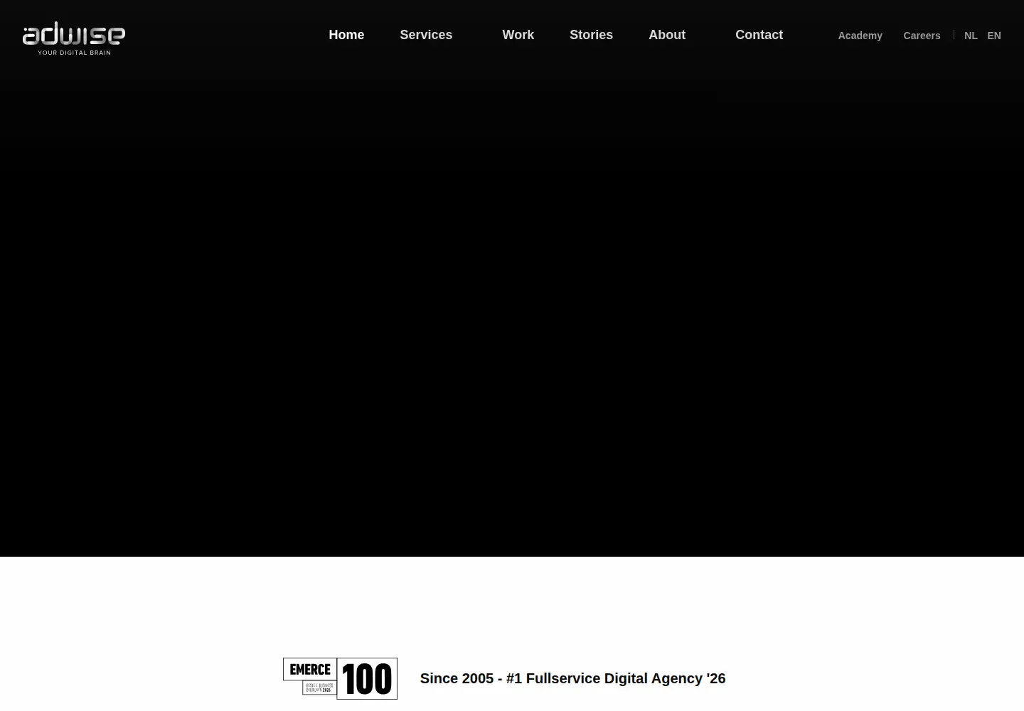 Captured homepage of adwise-agency.com in the current scan