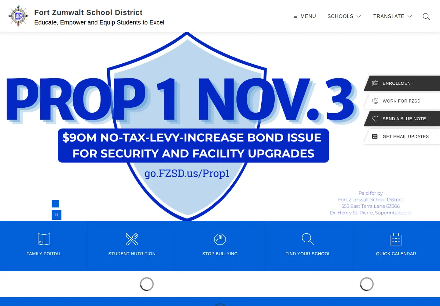 Captured homepage of fz.k12.mo.us in the current scan