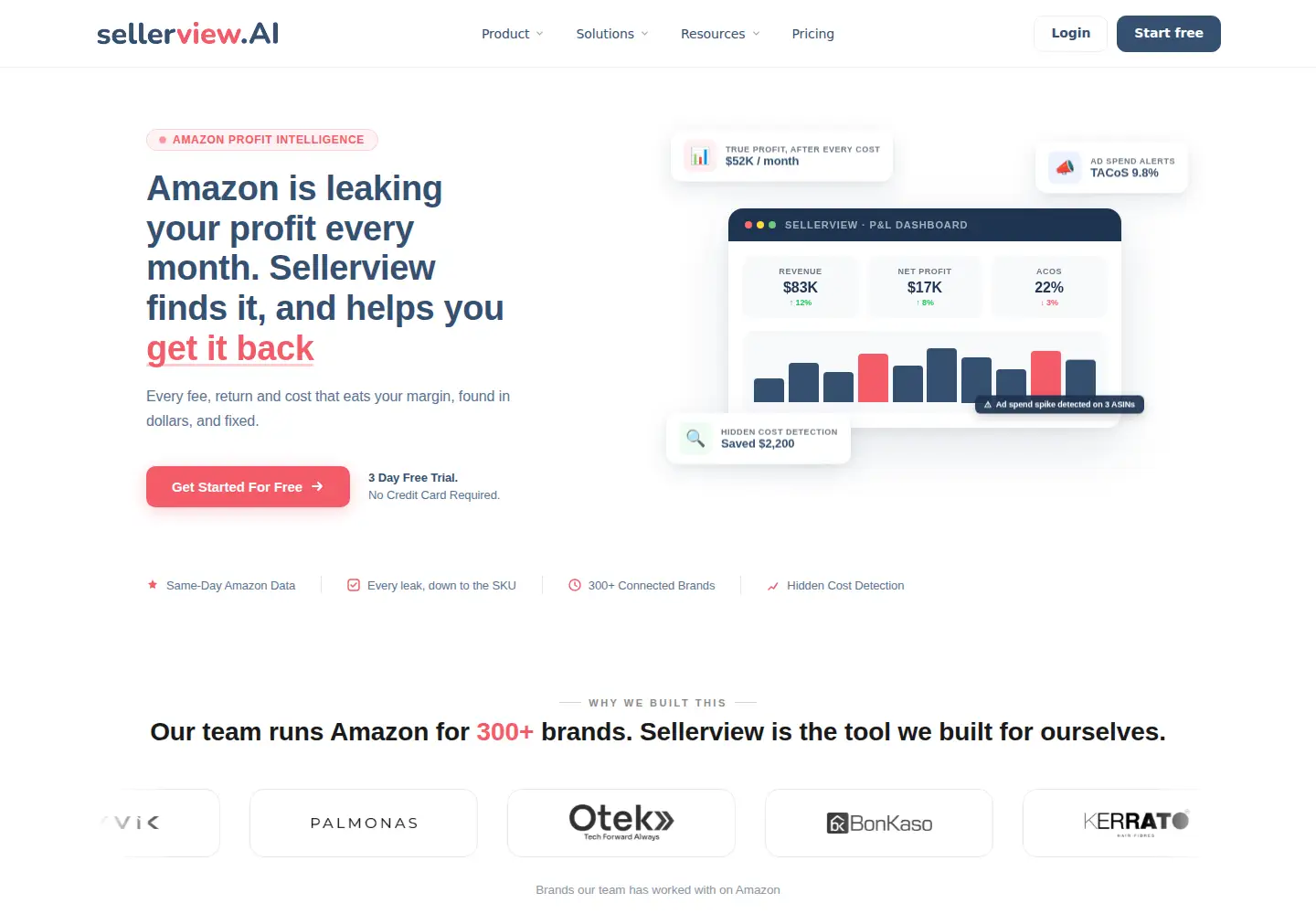 Screenshot of sellerview.ai