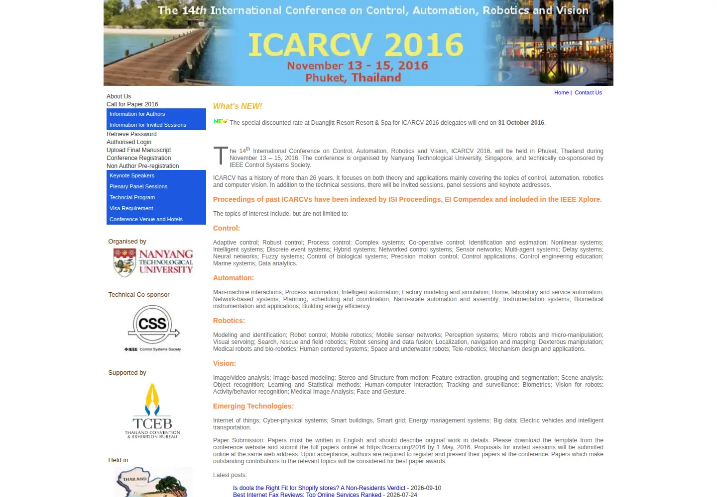 Screenshot of icarcv.org