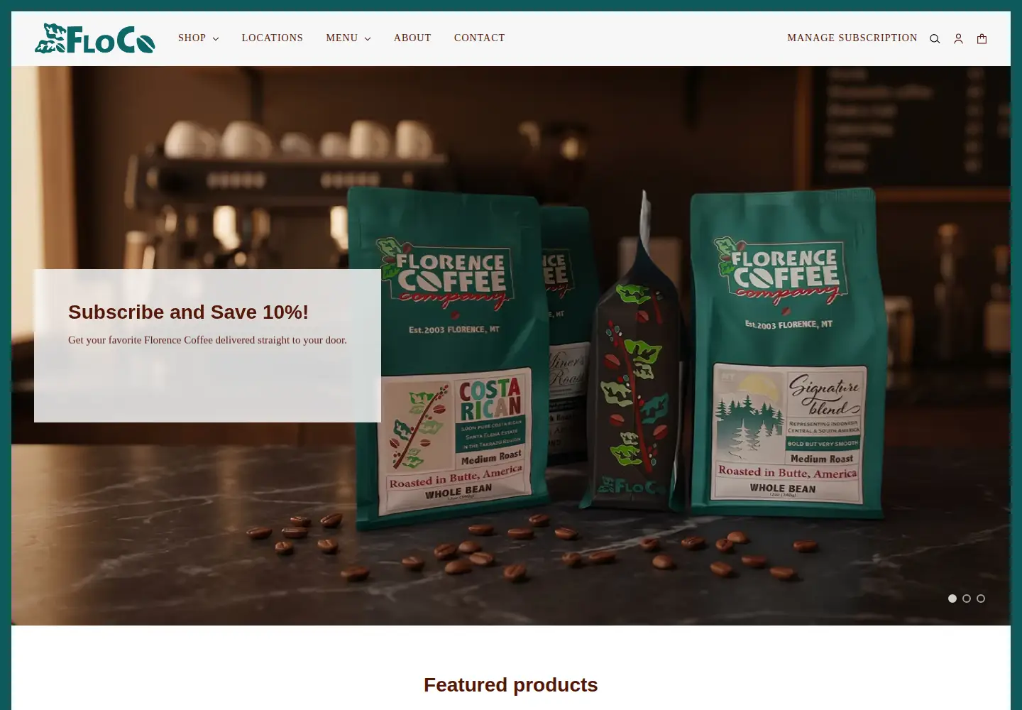 Screenshot of florencecoffeeco.com