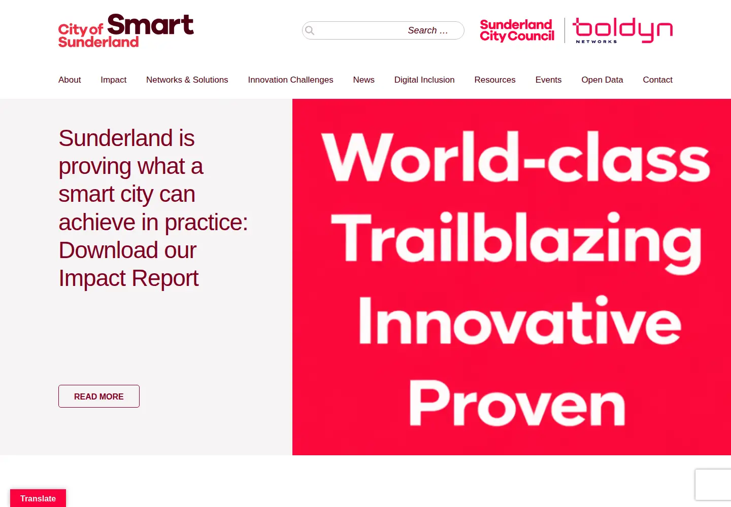 Screenshot of sunderlandoursmartcity.com