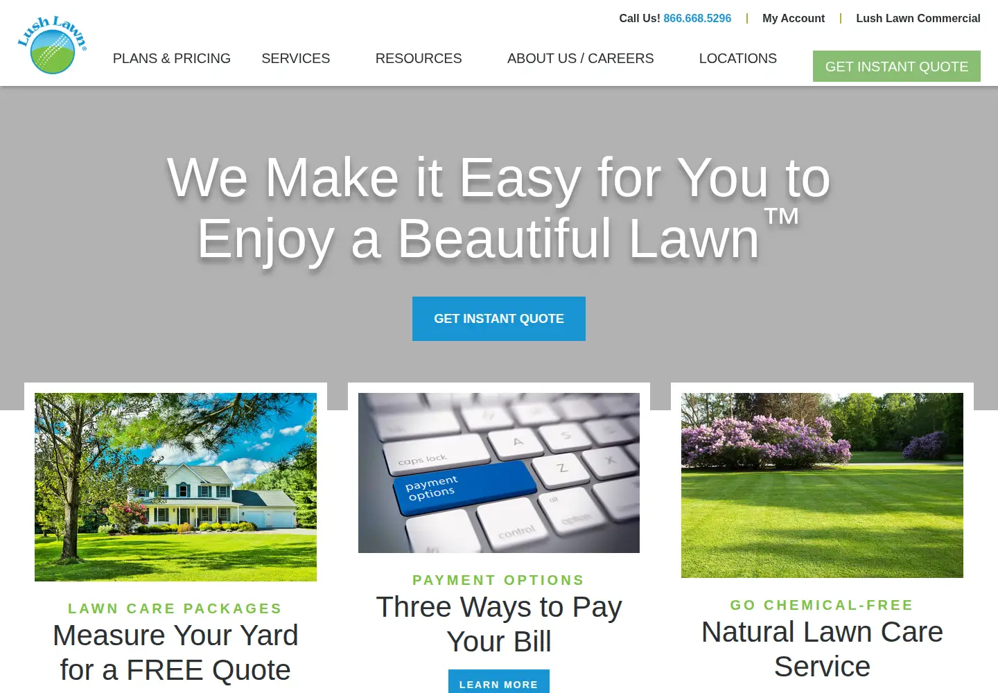 Screenshot of lushlawn.com