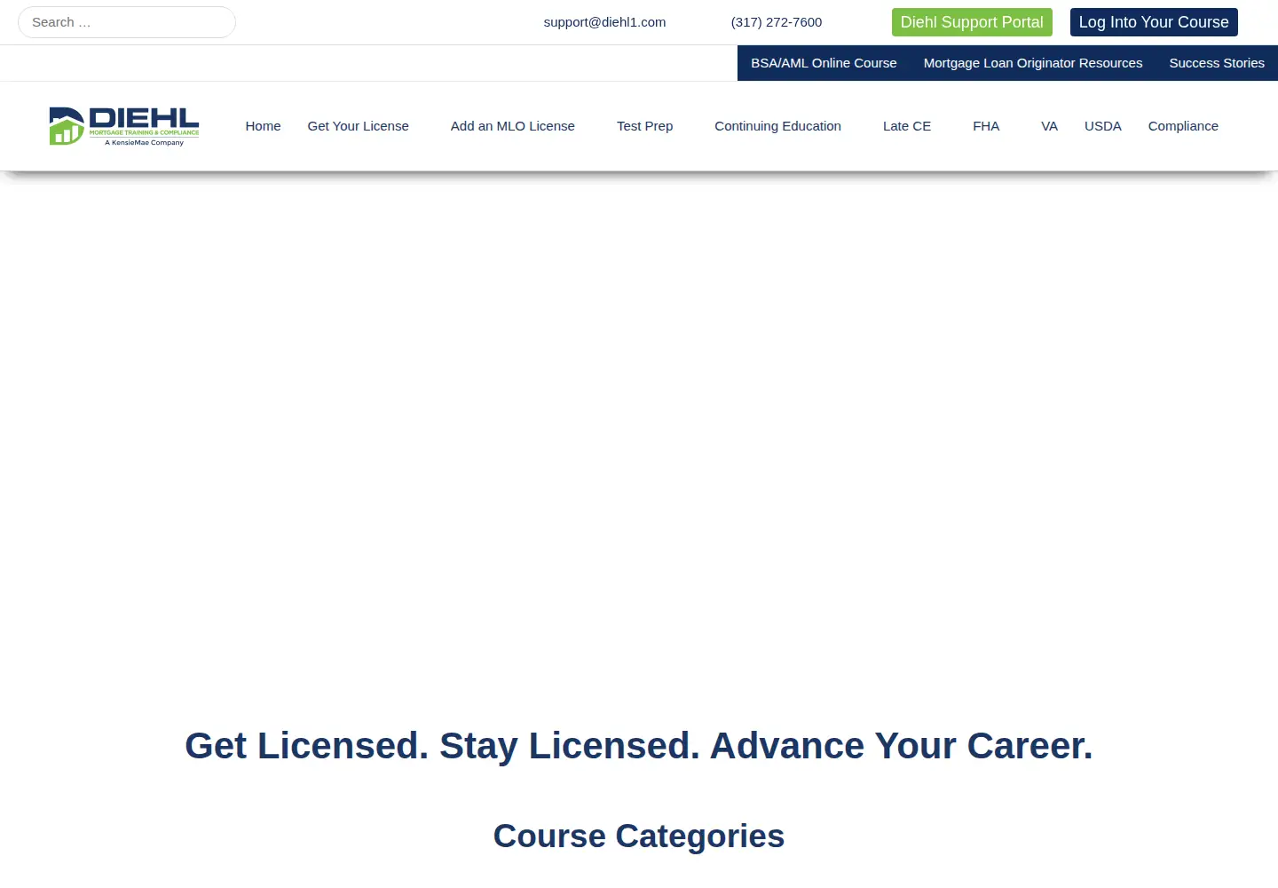 Captured homepage of diehleducation.com in the current scan