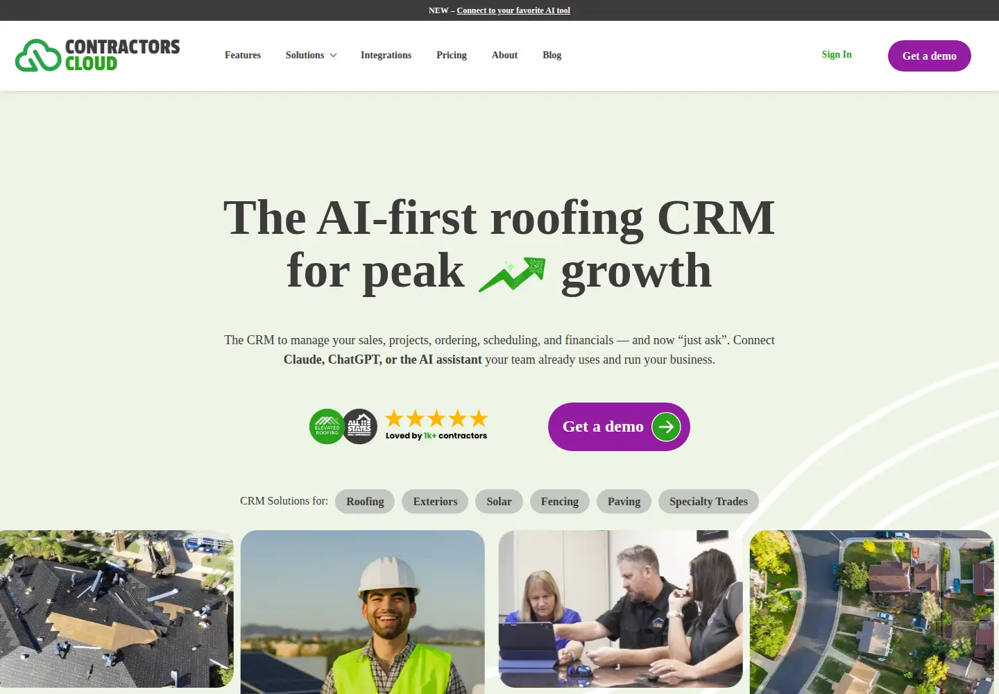 Captured homepage of contractorscloud.com in the current scan