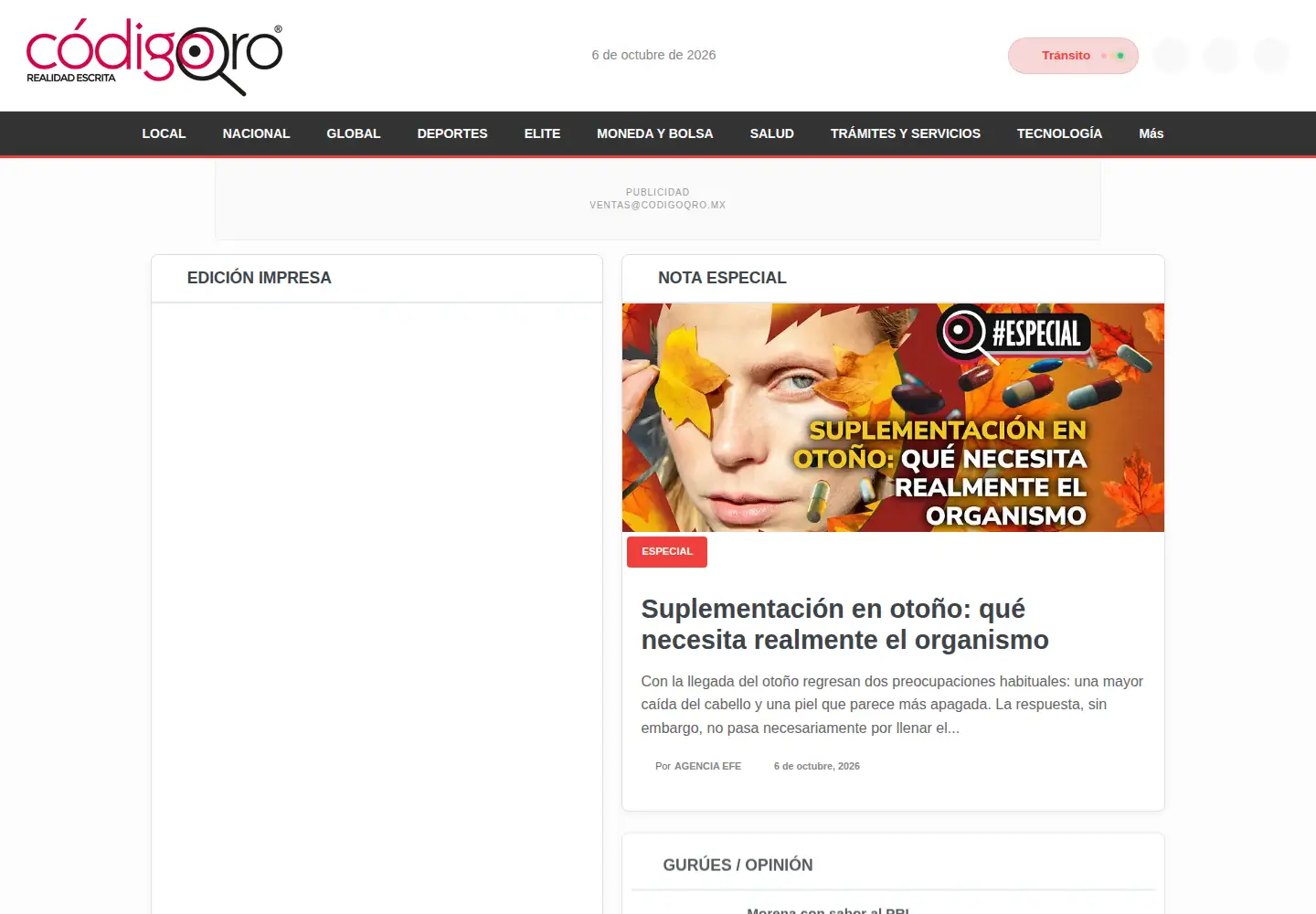 Screenshot of codigoqro.mx