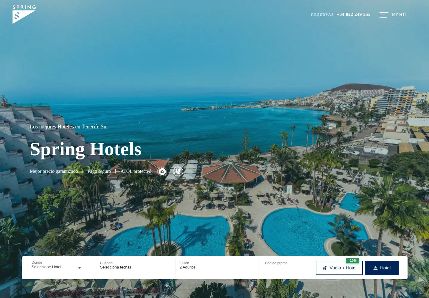 Screenshot of springhoteles.com