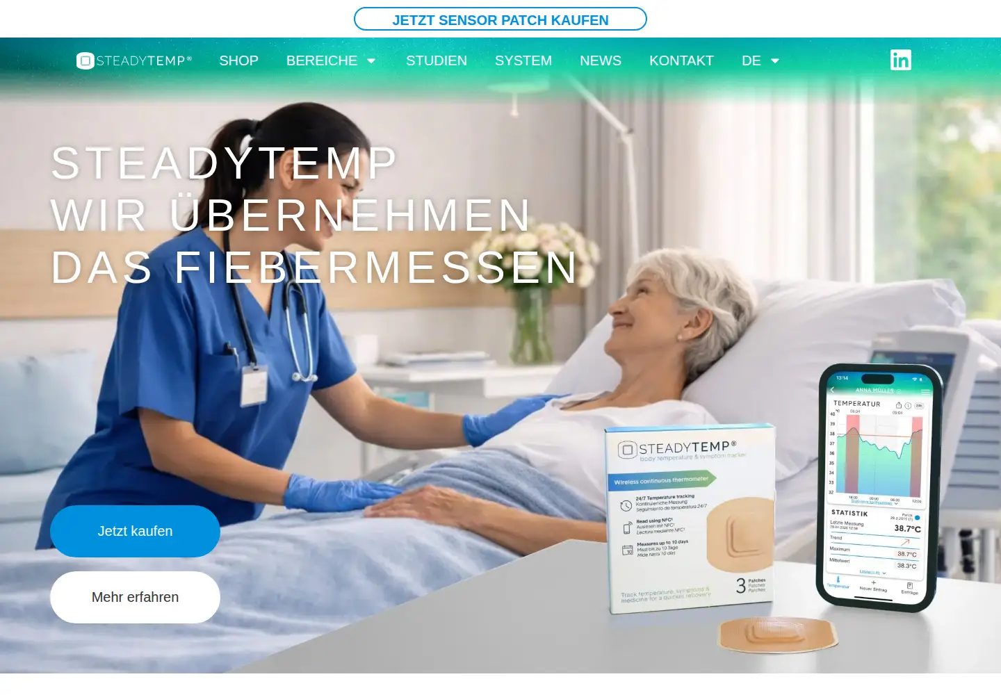 Screenshot of steadytemp.health