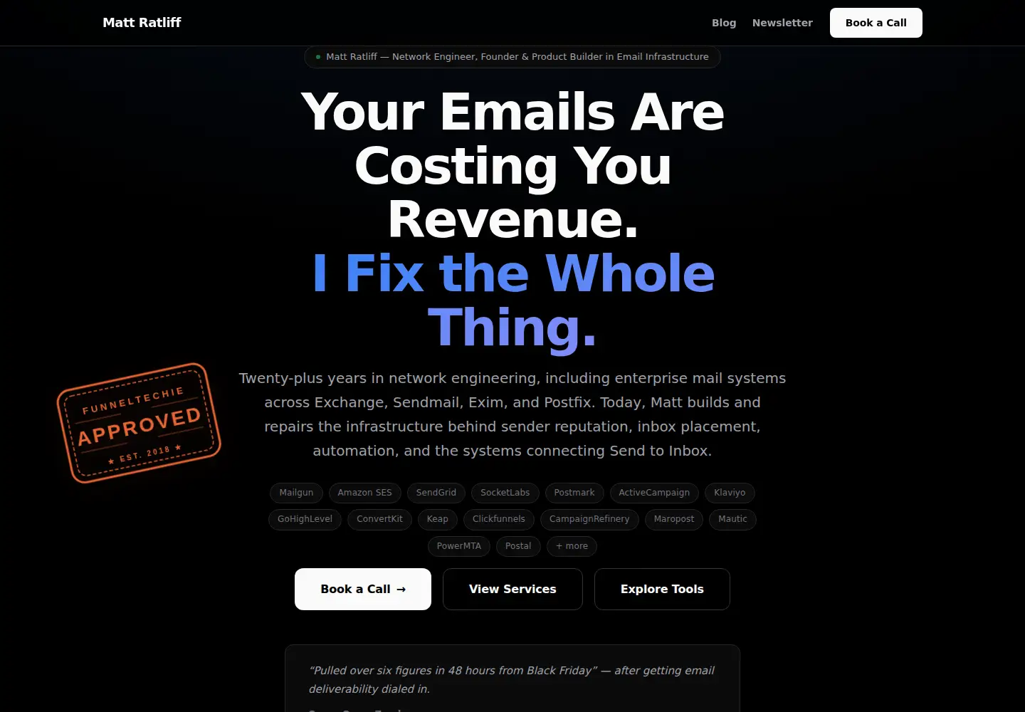 Screenshot of funneltechie.com