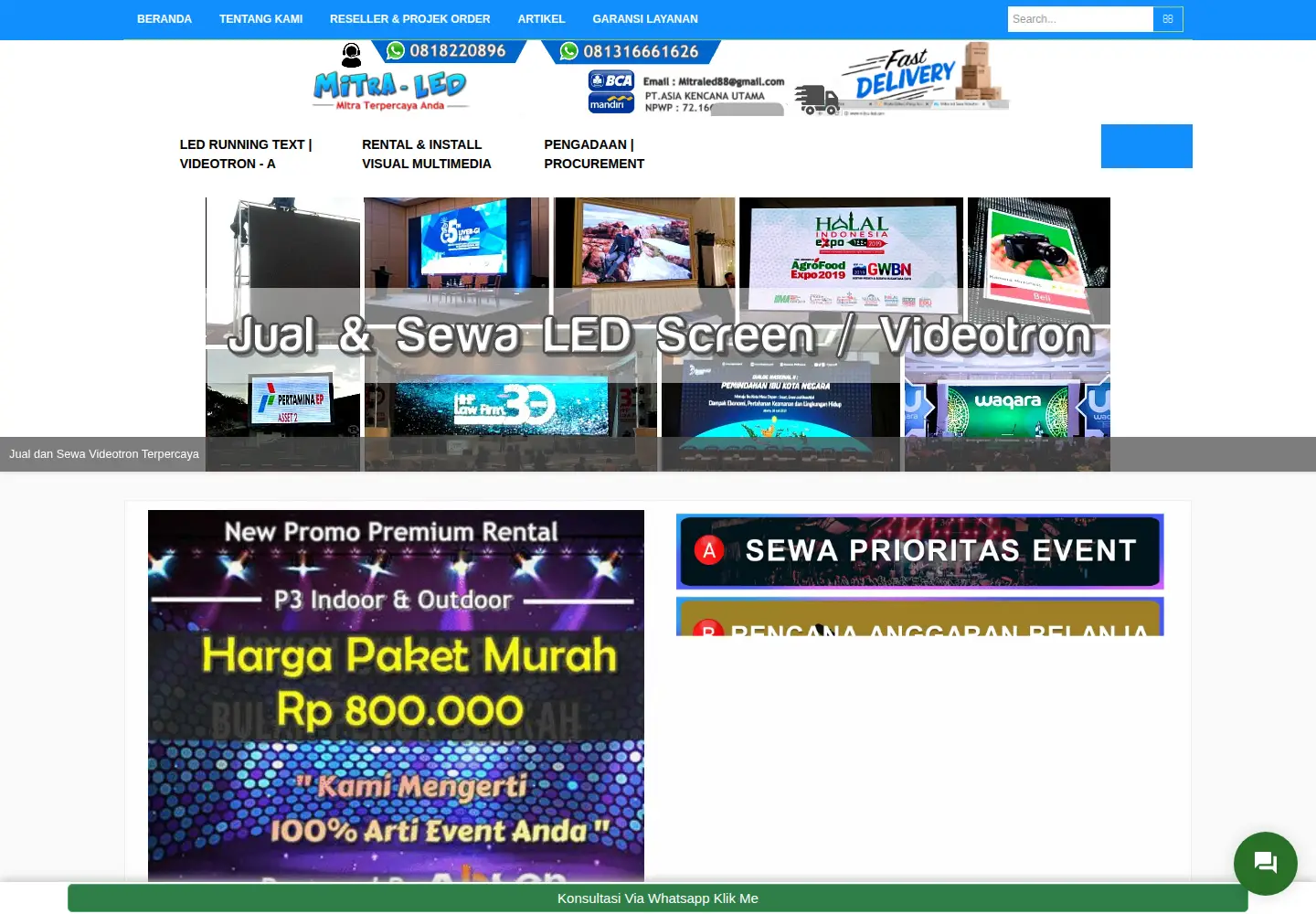 Captured homepage of mitra-led.com in the current scan