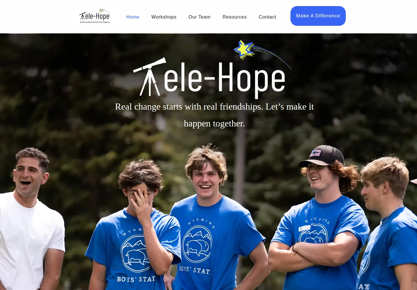 Captured homepage of tele-hope.org in the current scan