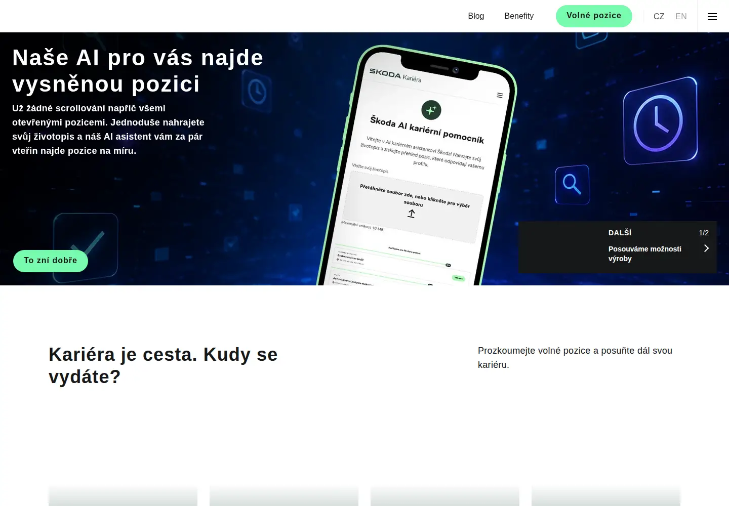 Captured homepage of skoda-kariera.cz in the current scan
