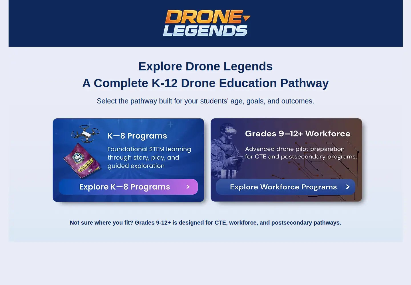 Screenshot of dronelegends.com