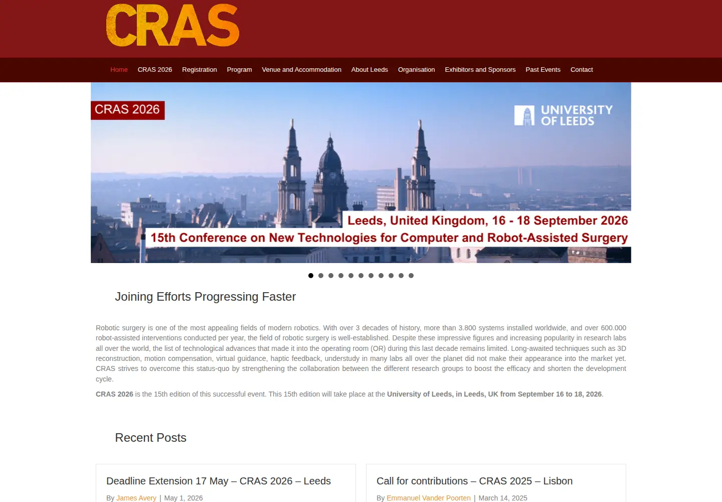 Captured homepage of cras-eu.org in the current scan