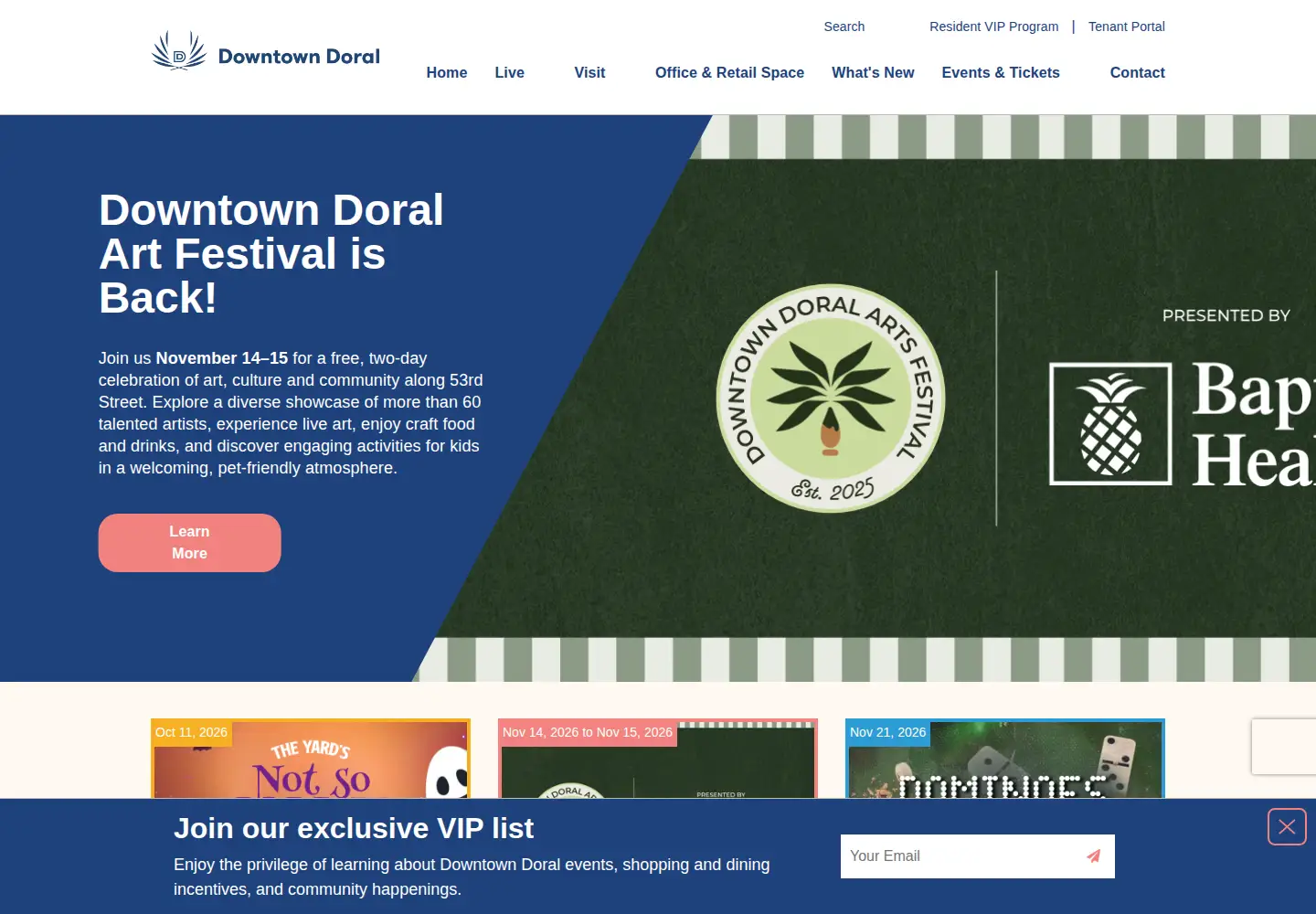 Screenshot of downtowndoral.com