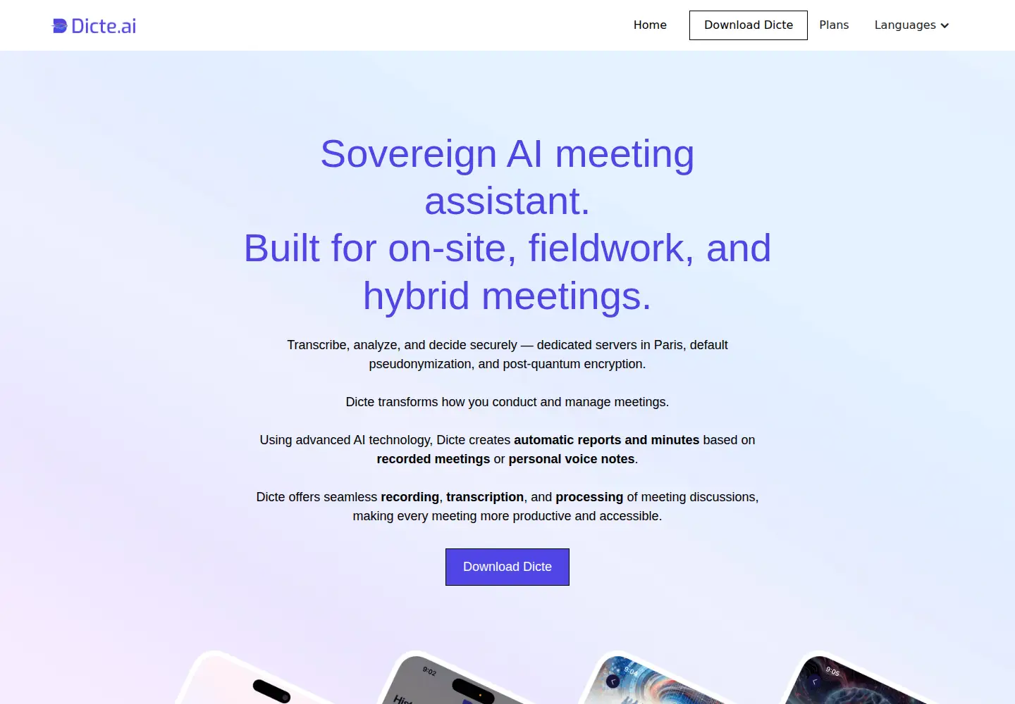 Screenshot of dicte.ai