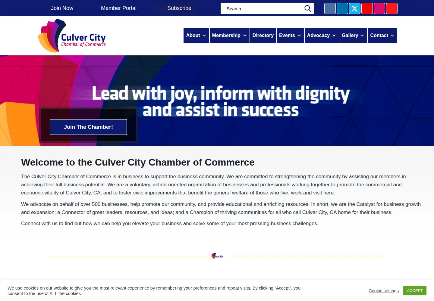 Screenshot of culvercitychamber.com