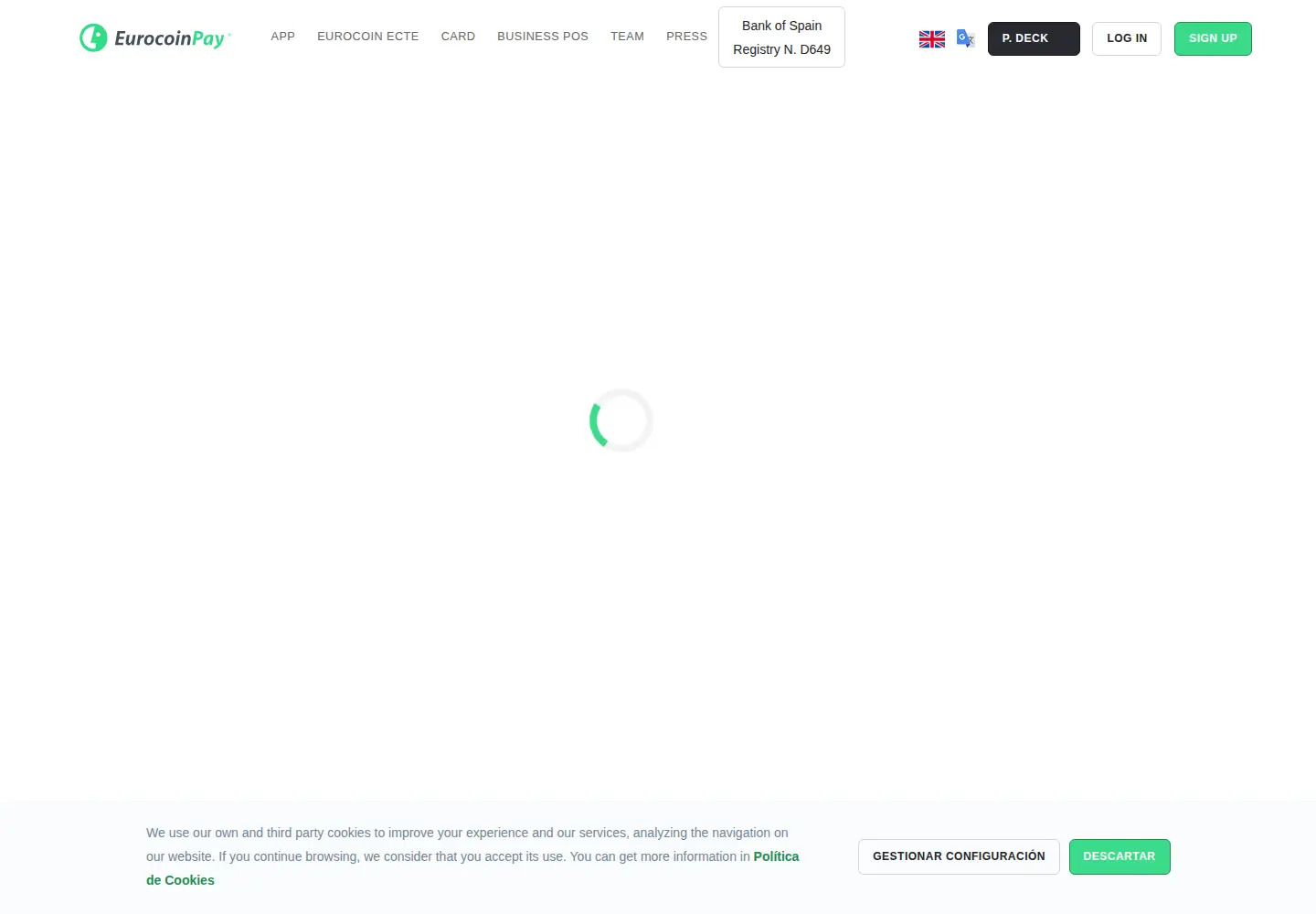 Screenshot of eurocoinpay.io