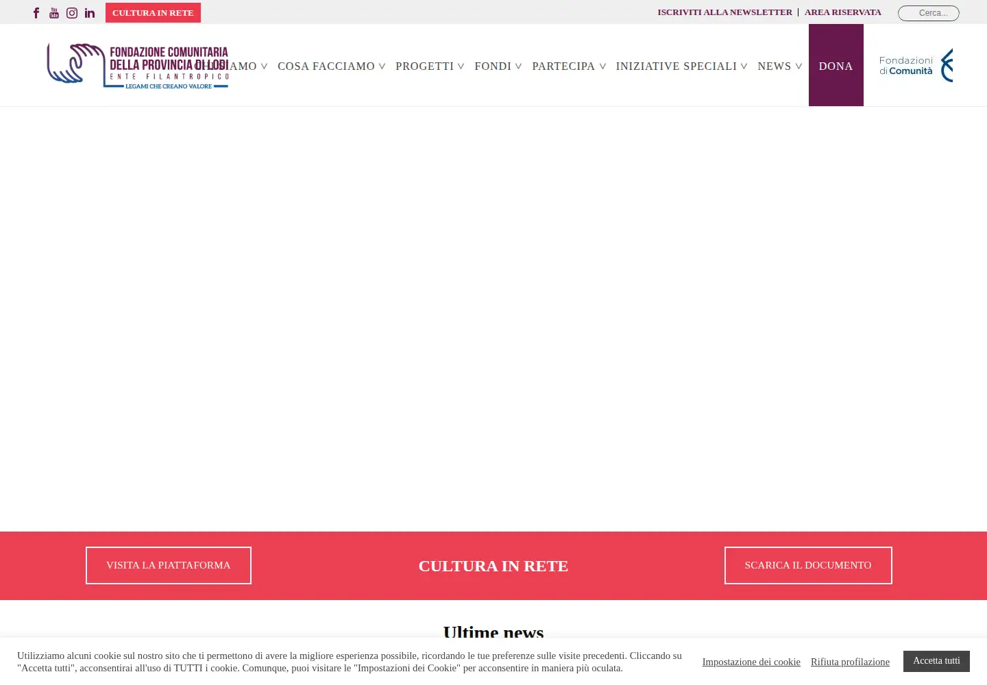 Captured homepage of fondazionelodi.org in the current scan