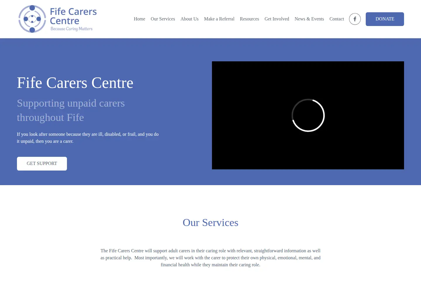 Screenshot of fifecarerscentre.org