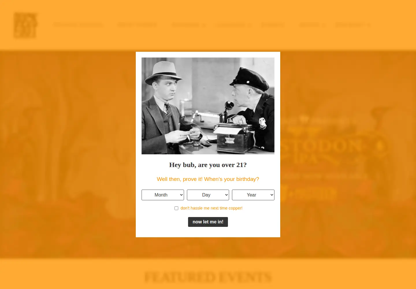 Screenshot of duckfootbeer.com