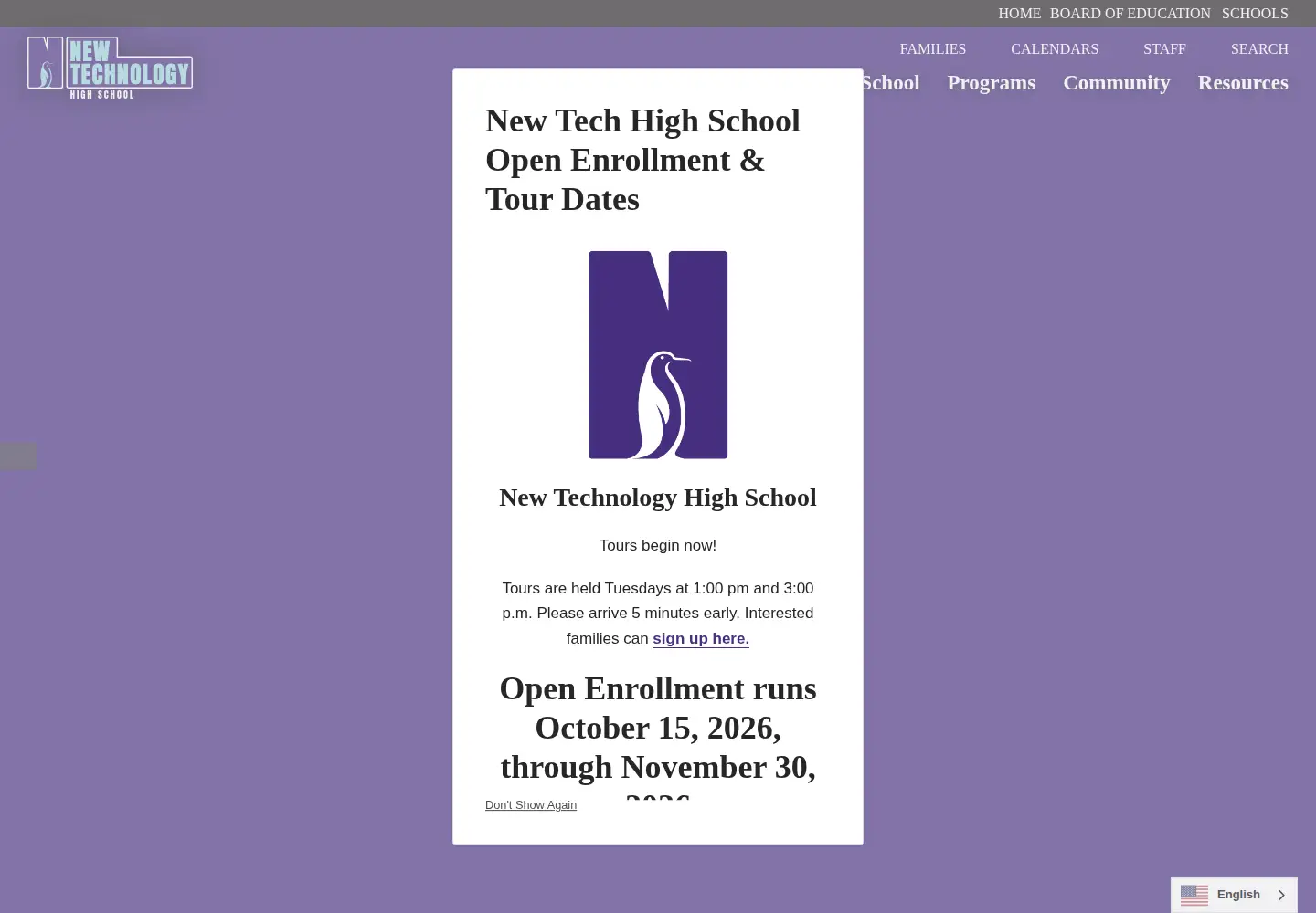 Screenshot of newtechhigh.org