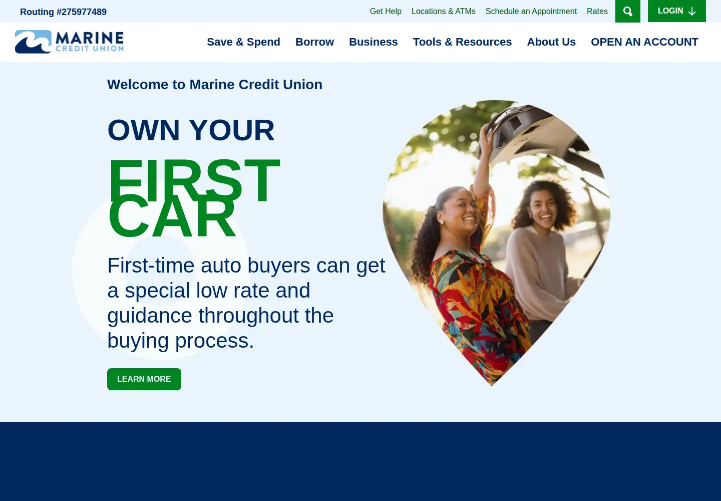 Screenshot of marinecu.com