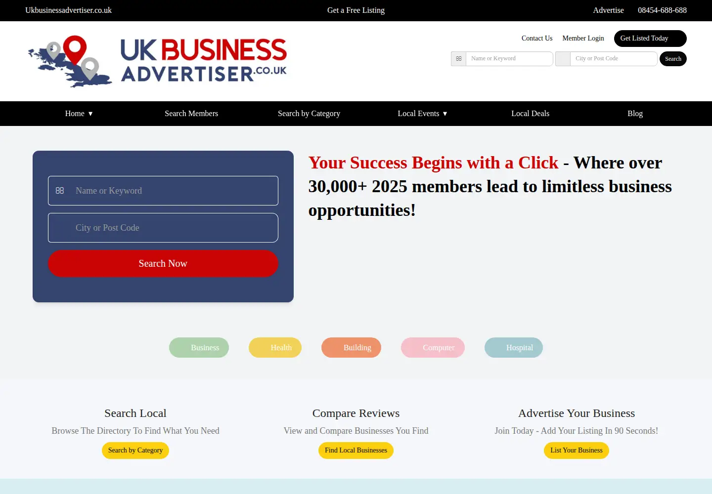 Screenshot of ukbusinessadvertiser.co.uk