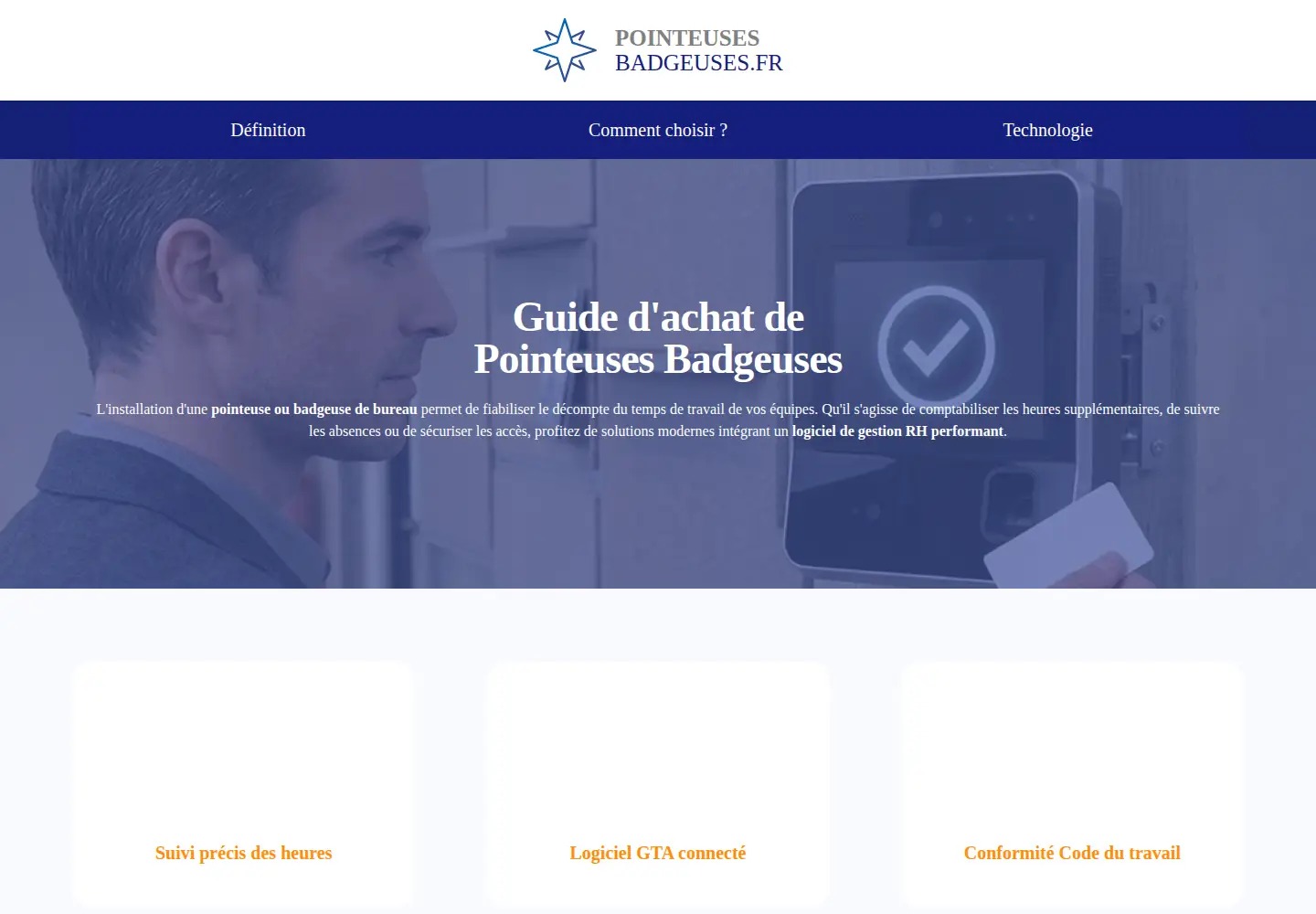 Screenshot of pointeuses-badgeuses.fr