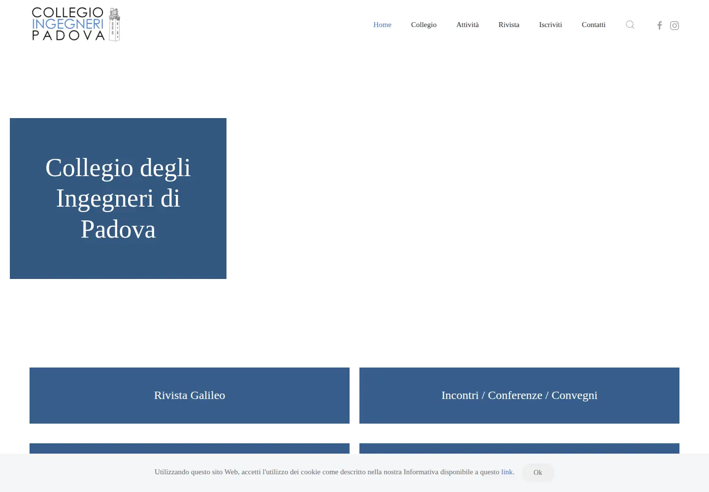 Screenshot of collegioingegneripadova.it