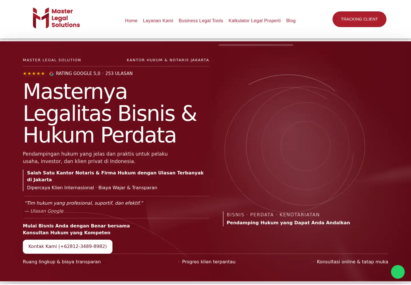 Screenshot of masterlegalsolution.com