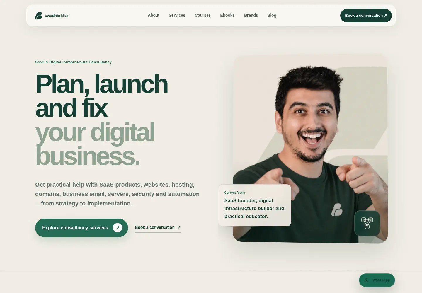 Captured homepage of swadhinkhan.com in the current scan