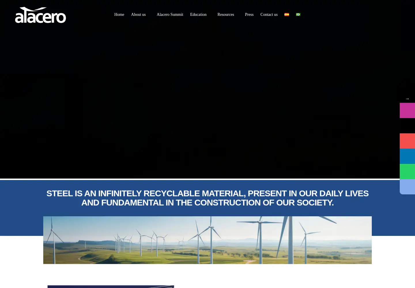 Captured homepage of alacero.org in the current scan
