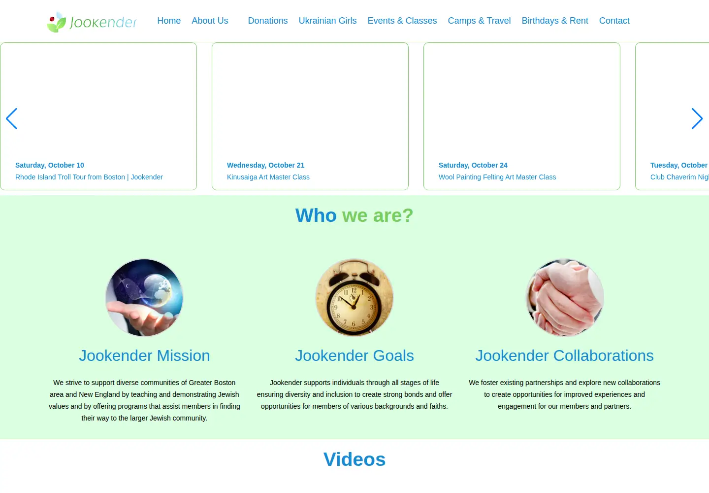 Captured homepage of jookender.org in the current scan