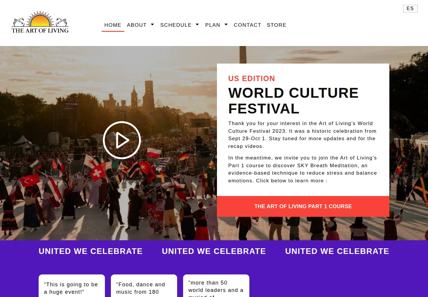 Screenshot of worldculturefest.org