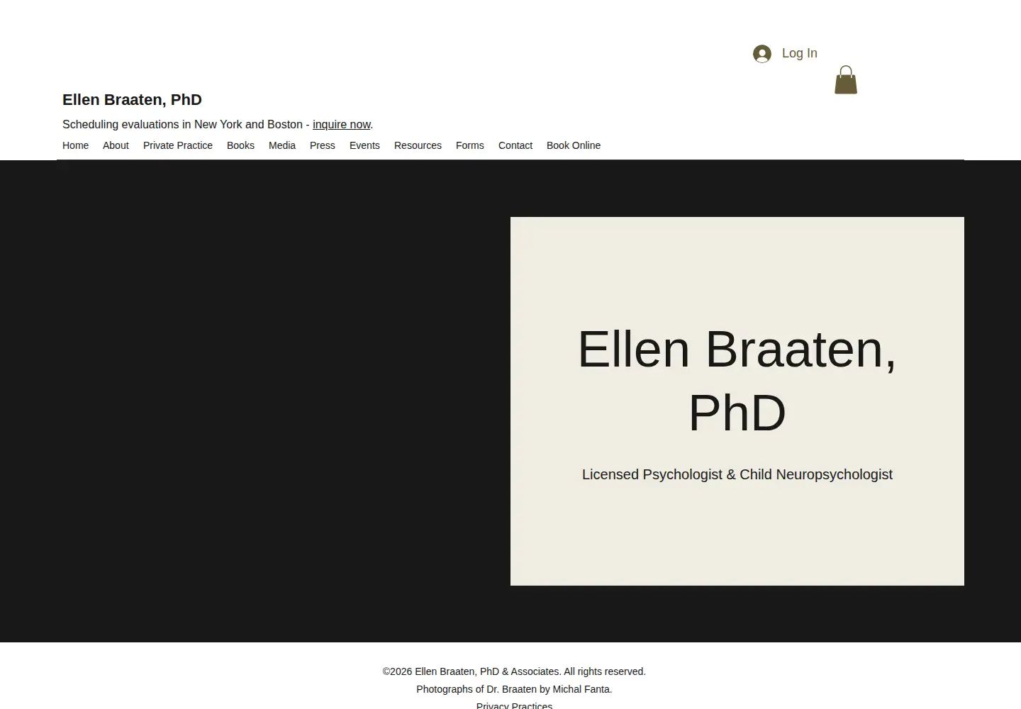 Screenshot of ellenbraatenphd.com