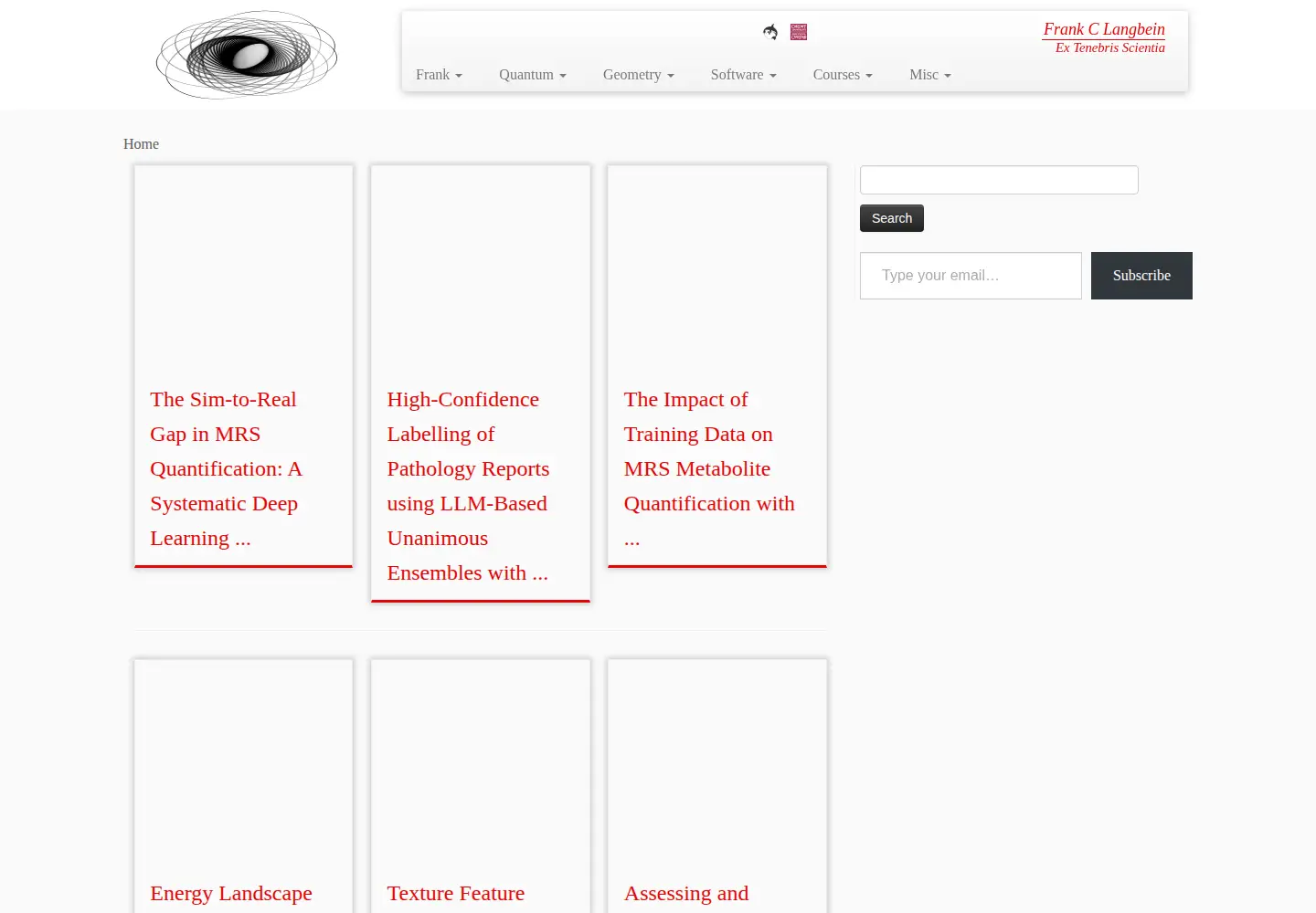 Captured homepage of langbein.org in the current scan