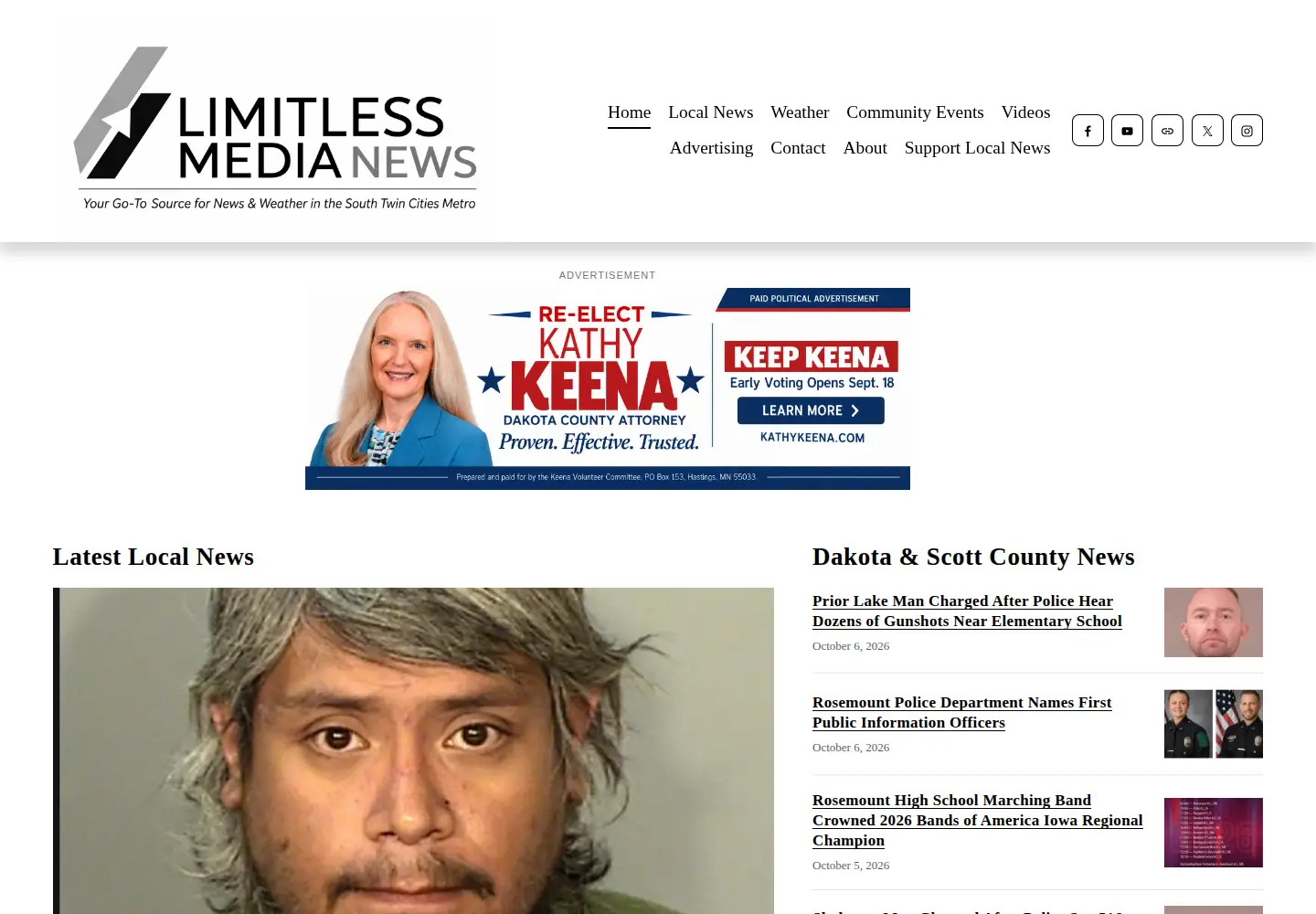 Captured homepage of limitless-news.com in the current scan