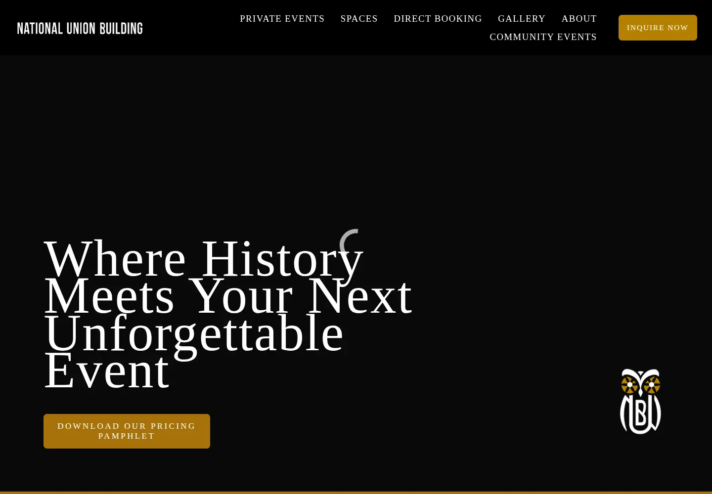 Captured homepage of nationalunionbuildingdc.com in the current scan