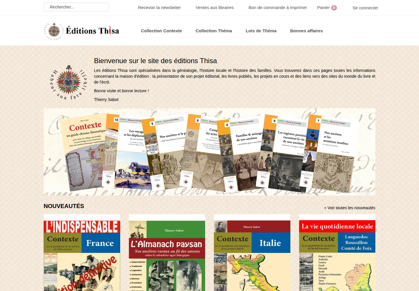 Captured homepage of editions-thisa.fr in the current scan
