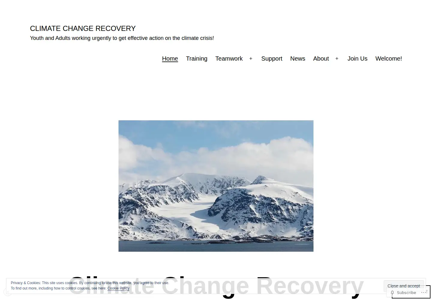 Screenshot of climatechangerecovery.org