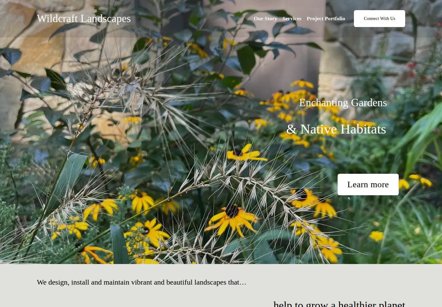 Captured homepage of wildcraftlandscapes.com in the current scan