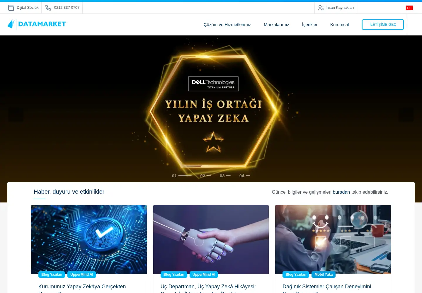 Captured homepage of datamarket.com.tr in the current scan