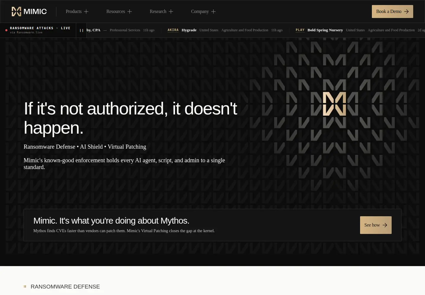 Screenshot of mimic.com