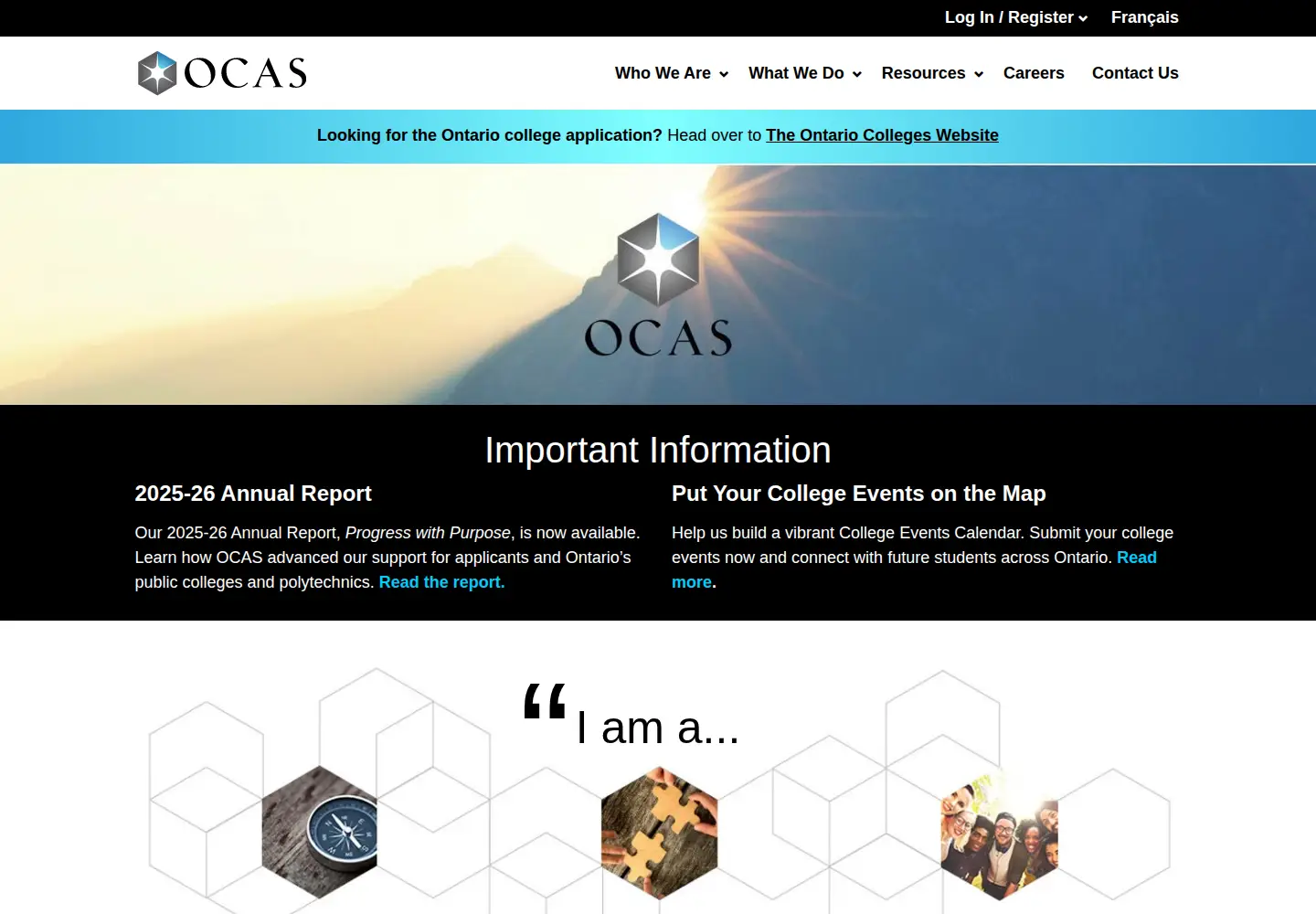 Captured homepage of ocas.ca in the current scan