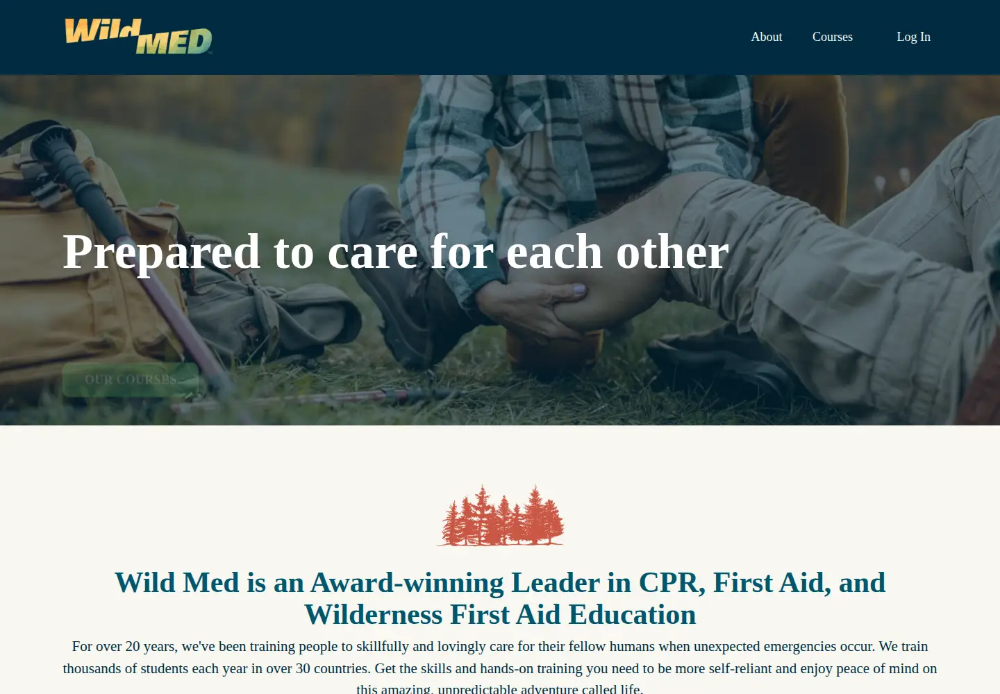 Captured homepage of instituteforwildmed.com in the current scan